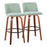 LumiSource Toriano 24" Rd Counter Stool, Set/2, W/GR/BK - B24-TRNO-GRTZQ2WLLGN2