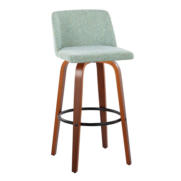 LumiSource Toriano 24" Rd Counter Stool, Set/2, W/GR/BK