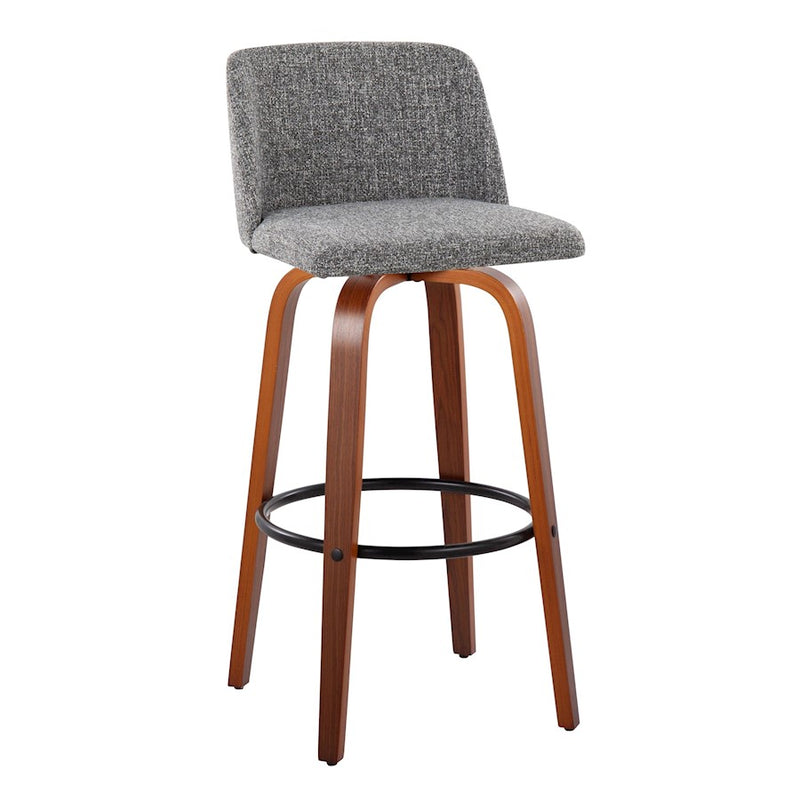 LumiSource Toriano 24" Rd Counter Stool, Set/2, W/GY/BK