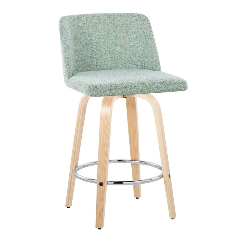 LumiSource Toriano 24" Rd Counter Stool, Set/2, N/GR/CH