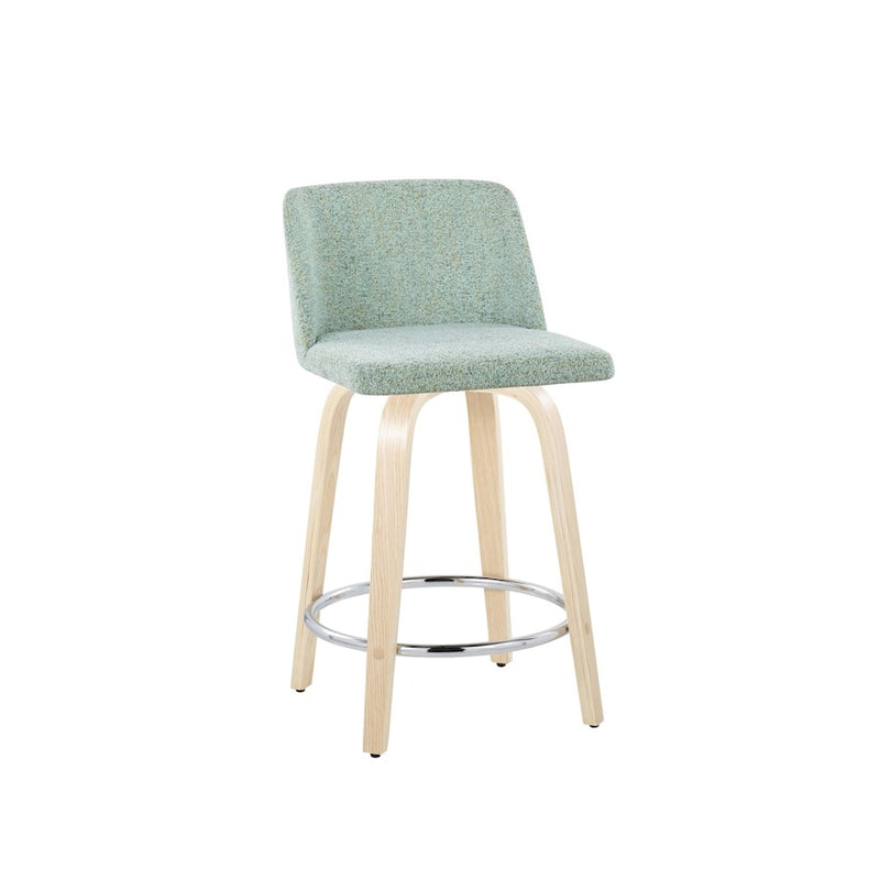 LumiSource Toriano 24" Rd Counter Stool, Set/2, N/GR/CH
