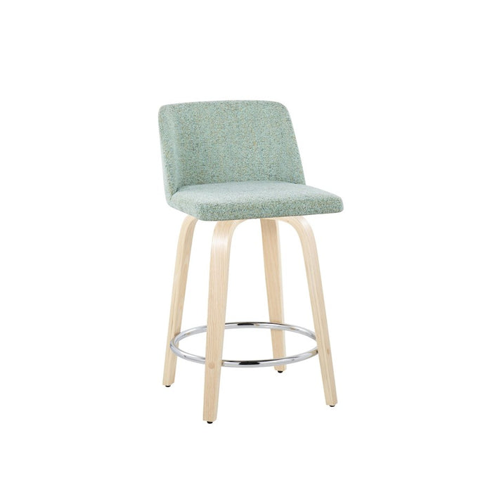 LumiSource Toriano 24" Rd Counter Stool, Set/2, N/GR/CH