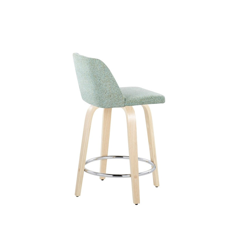 LumiSource Toriano 24" Rd Counter Stool, Set/2, N/GR/CH