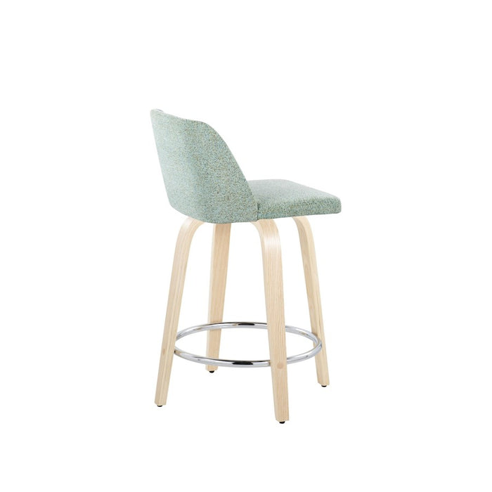 LumiSource Toriano 24" Rd Counter Stool, Set/2, N/GR/CH
