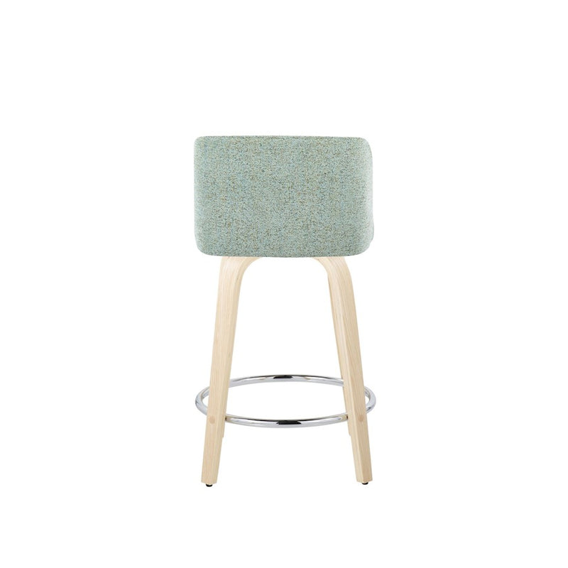 LumiSource Toriano 24" Rd Counter Stool, Set/2, N/GR/CH