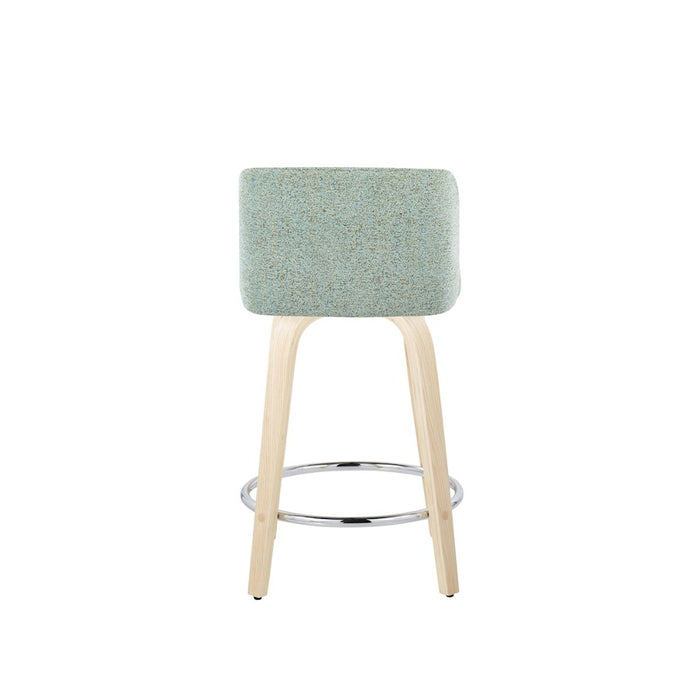 LumiSource Toriano 24" Rd Counter Stool, Set/2, N/GR/CH
