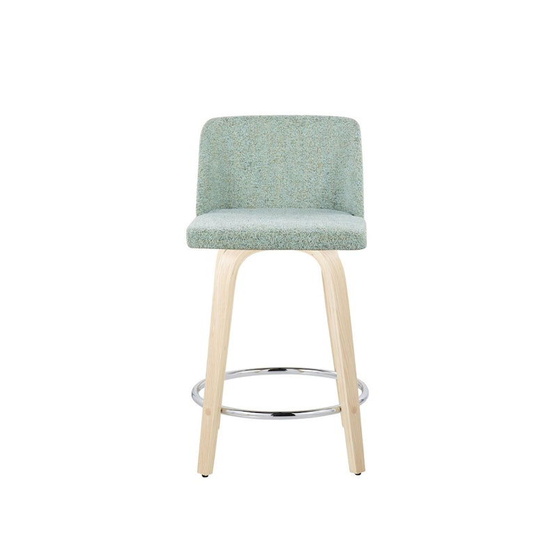 LumiSource Toriano 24" Rd Counter Stool, Set/2, N/GR/CH