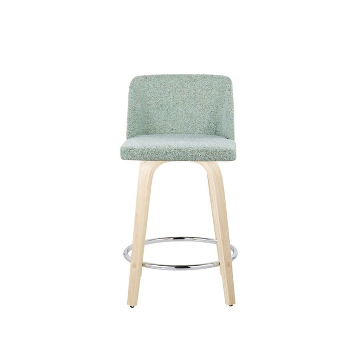LumiSource Toriano 24" Rd Counter Stool, Set/2, N/GR/CH
