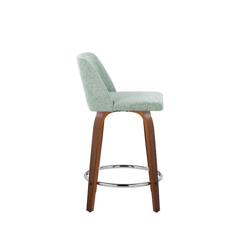 LumiSource Toriano 24" Rd Counter Stool, Set/2, W/GR/CH