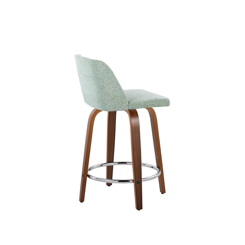 LumiSource Toriano 24" Rd Counter Stool, Set/2, W/GR/CH
