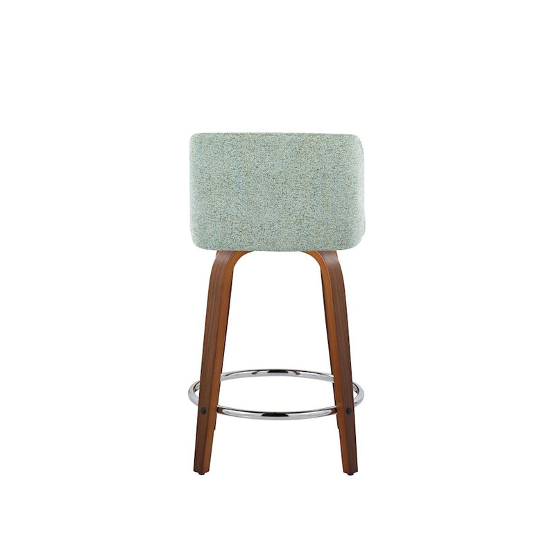 LumiSource Toriano 24" Rd Counter Stool, Set/2, W/GR/CH