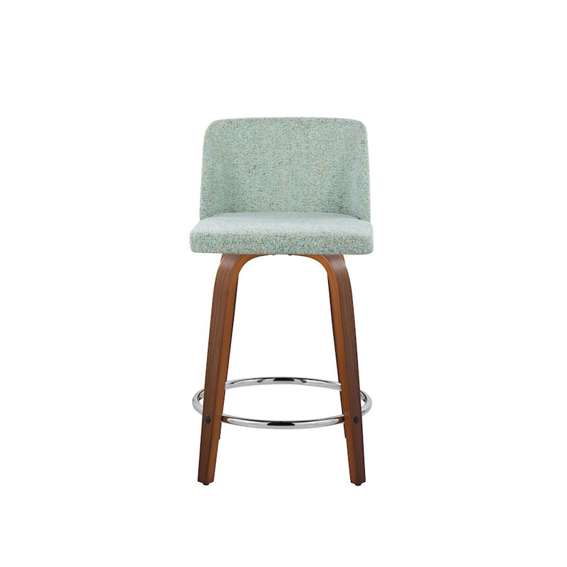 LumiSource Toriano 24" Rd Counter Stool, Set/2, W/GR/CH