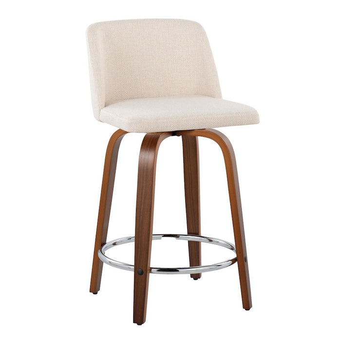LumiSource Toriano 24" Rd Counter Stool, Set/2, W/CRN/CH
