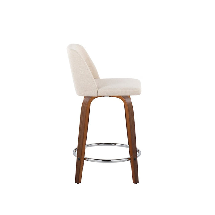 LumiSource Toriano 24" Rd Counter Stool, Set/2, W/CRN/CH