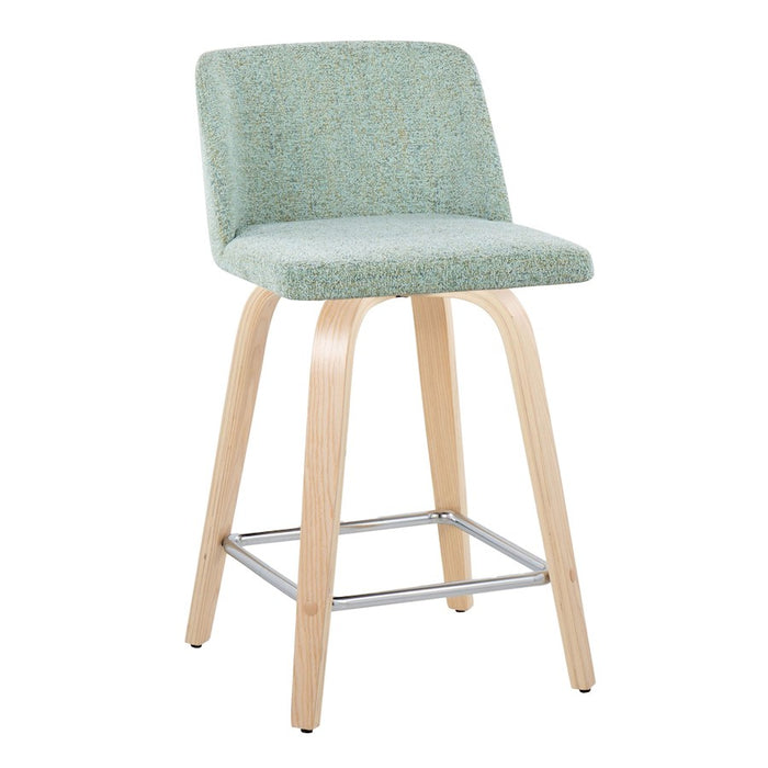 LumiSource Toriano 24" SQ Counter Stool, Set/2, N/GR/CH