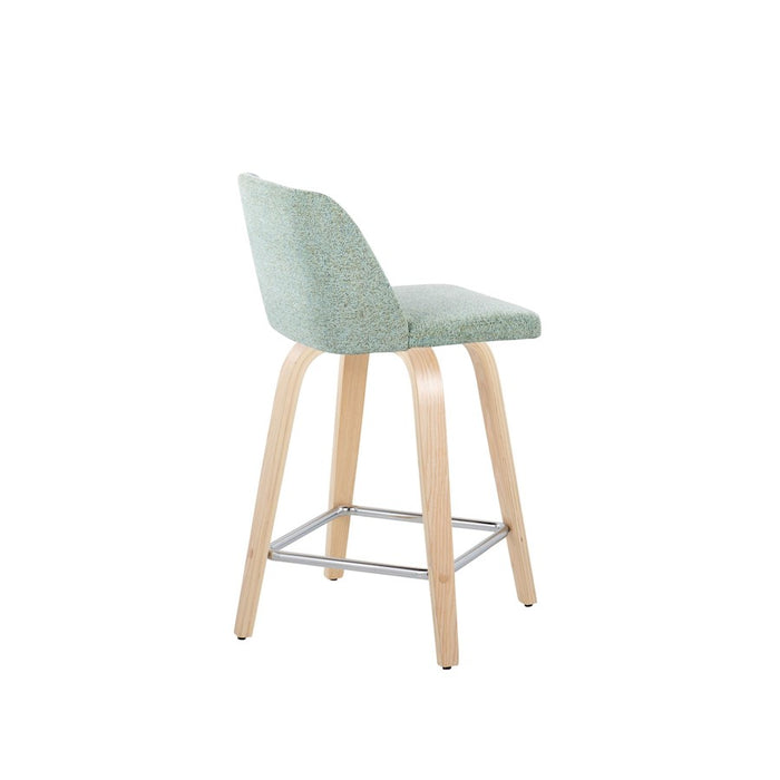 LumiSource Toriano 24" SQ Counter Stool, Set/2, N/GR/CH
