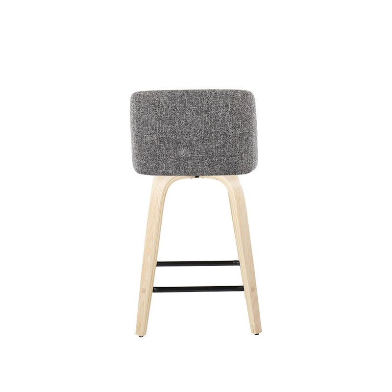 LumiSource Toriano 24" Counter Stool, Set/2, NAT/CR/CH