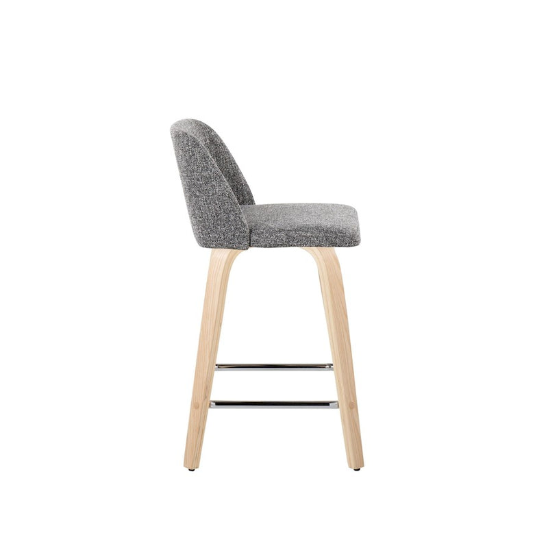 LumiSource Toriano 24" Counter Stool, Set/2, NAT/GY/CH