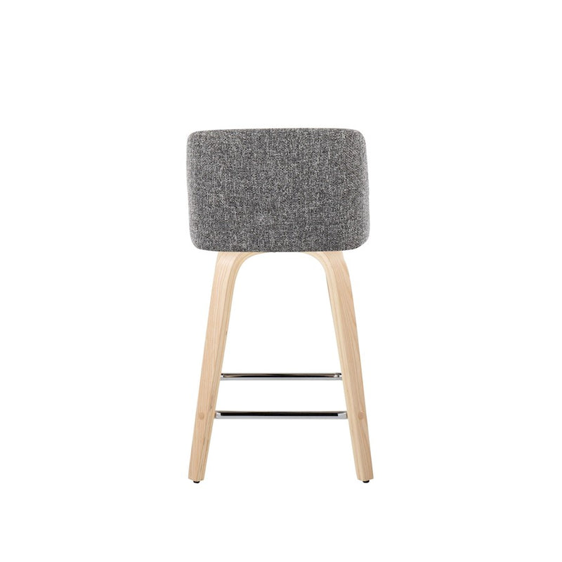 LumiSource Toriano 24" Counter Stool, Set/2, NAT/GY/CH