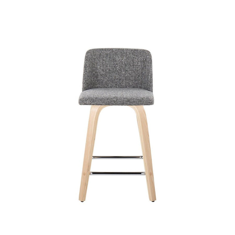 LumiSource Toriano 24" Counter Stool, Set/2, NAT/GY/CH