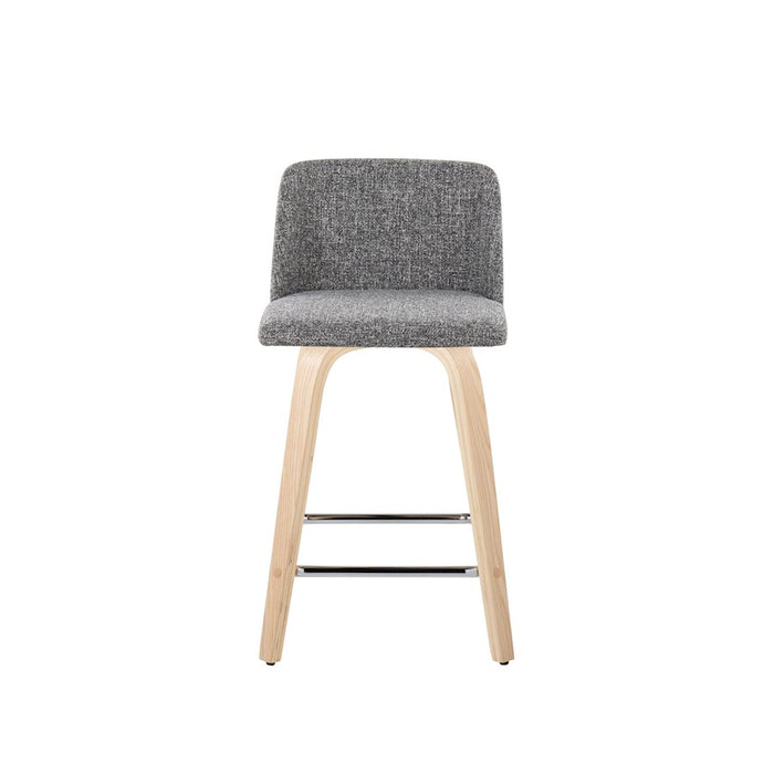 LumiSource Toriano 24" Counter Stool, Set/2, NAT/GY/CH