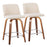 LumiSource Toriano 24" SQ Counter Stool, Set/2, W/CRN/CH - B24-TRNO-GRTZS2WLNCR2