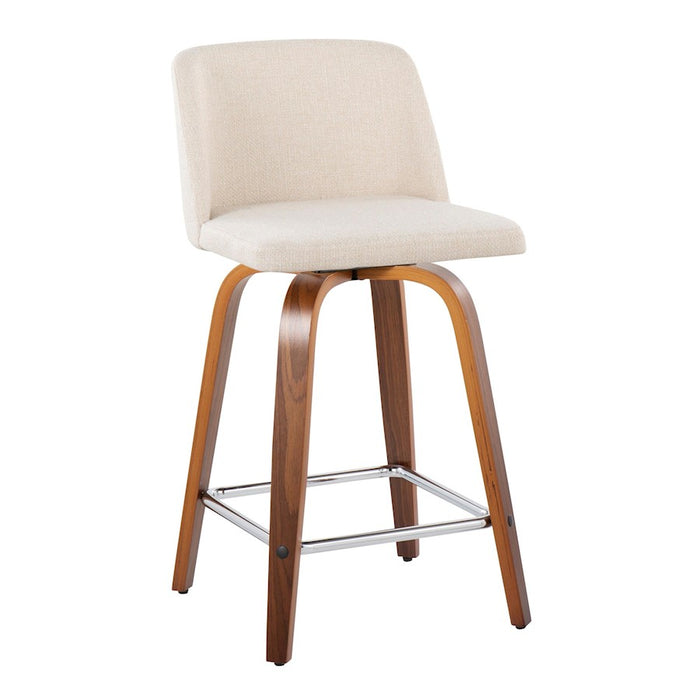 LumiSource Toriano 24" SQ Counter Stool, Set/2, W/CRN/CH