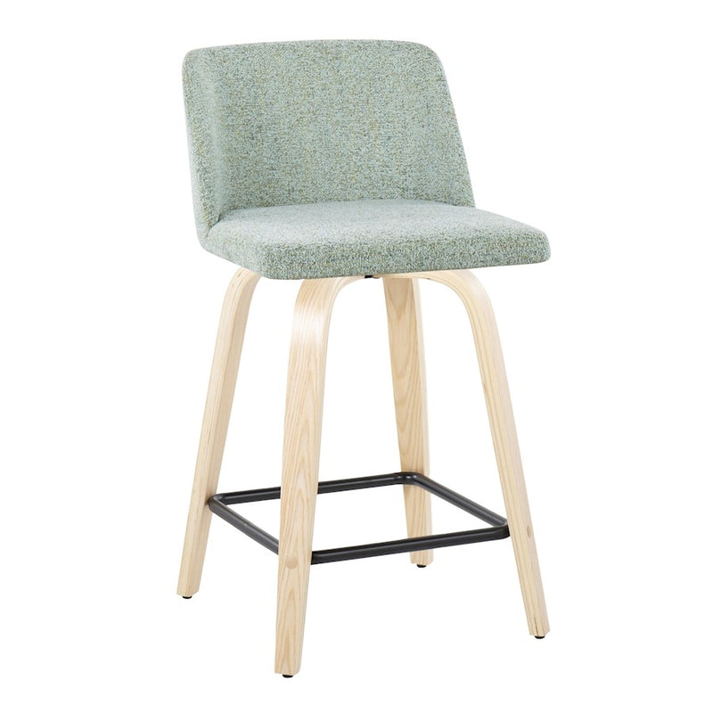 LumiSource Toriano 24" SQ Counter Stool, Set/2, N/GR/BK