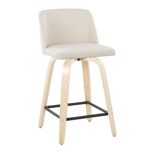 LumiSource Toriano 24" SQ Counter Stool, Set/2, N/CRN/BK