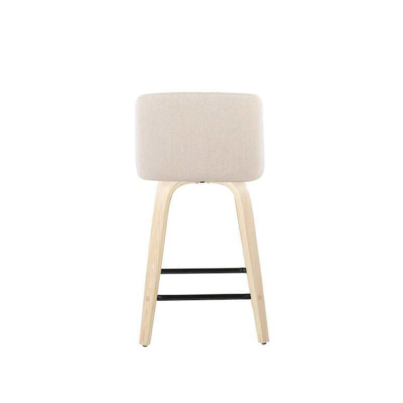 LumiSource Toriano 24" SQ Counter Stool, Set/2, N/CRN/BK