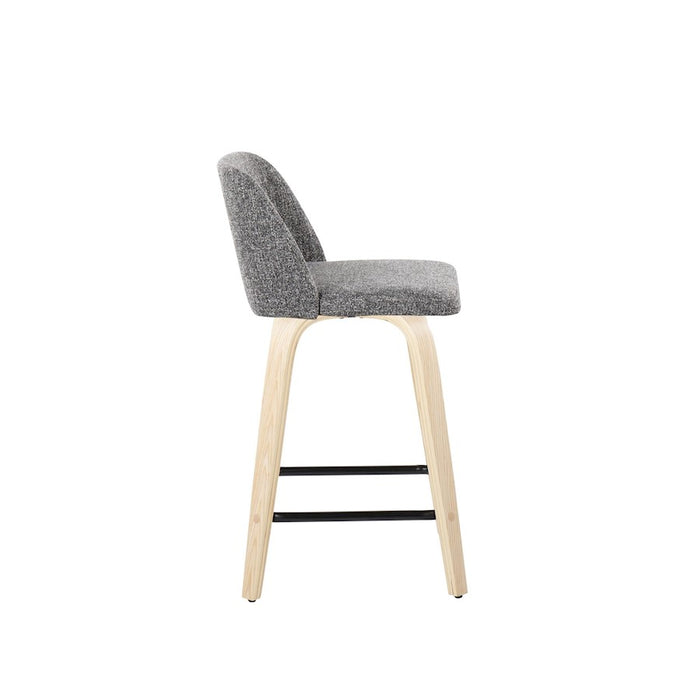 LumiSource Toriano 24" SQ Counter Stool, Set/2, N/GYN/BK