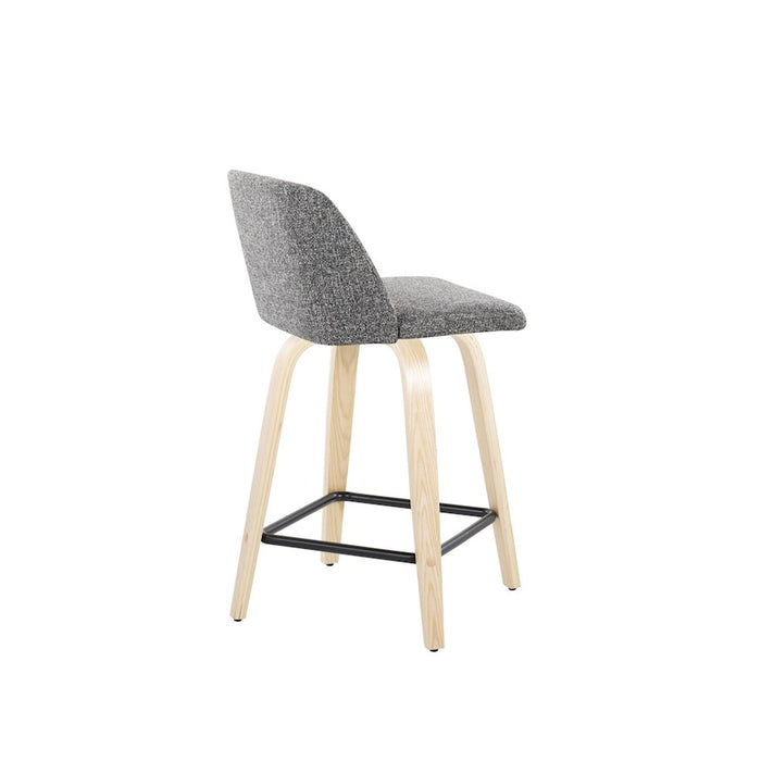 LumiSource Toriano 24" SQ Counter Stool, Set/2, N/GYN/BK