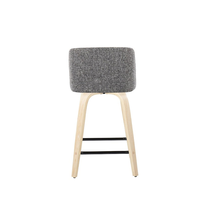 LumiSource Toriano 24" SQ Counter Stool, Set/2, N/GYN/BK