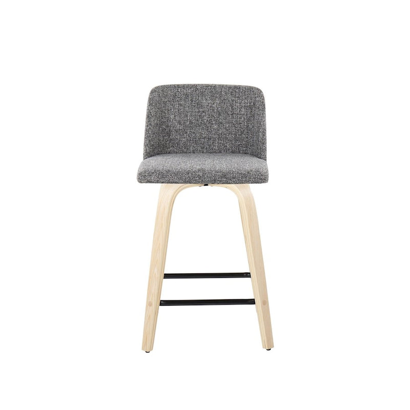 LumiSource Toriano 24" SQ Counter Stool, Set/2, N/GYN/BK