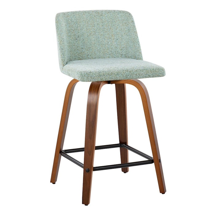 LumiSource Toriano 24" SQ Counter Stool, Set/2, W/GR/BK