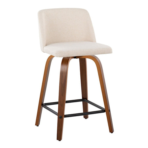 LumiSource Toriano 24" SQ Counter Stool, Set/2, W/CR/BK