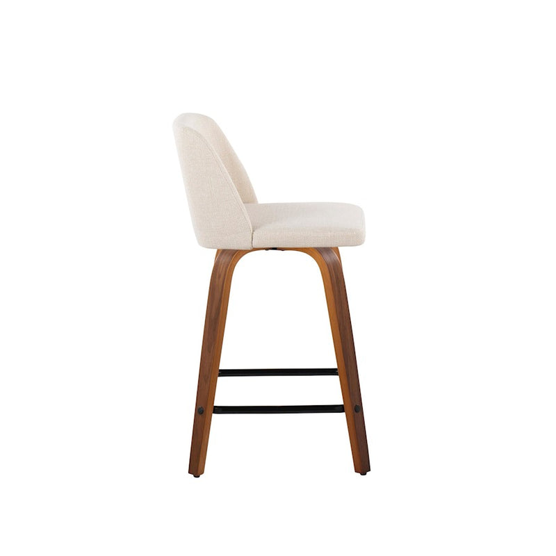 LumiSource Toriano 24" SQ Counter Stool, Set/2, W/CR/BK