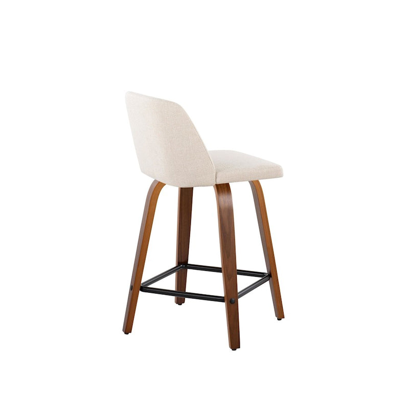 LumiSource Toriano 24" SQ Counter Stool, Set/2, W/CR/BK