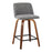 LumiSource Toriano 24" SQ Counter Stool, Set/2, W/GY/BK