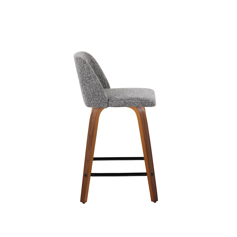 LumiSource Toriano 24" SQ Counter Stool, Set/2, W/GY/BK