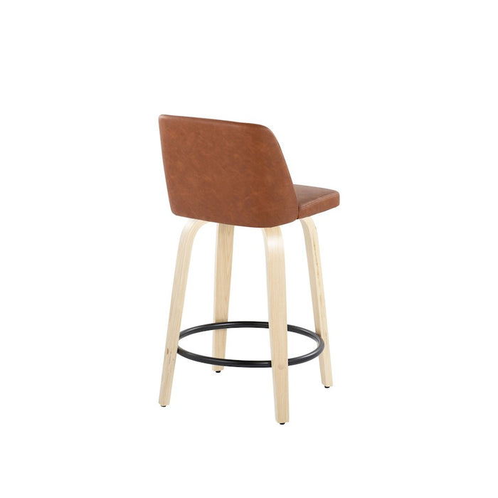 LumiSource Toriano 24" Counter Stool, Set/2, N/CAM/BK
