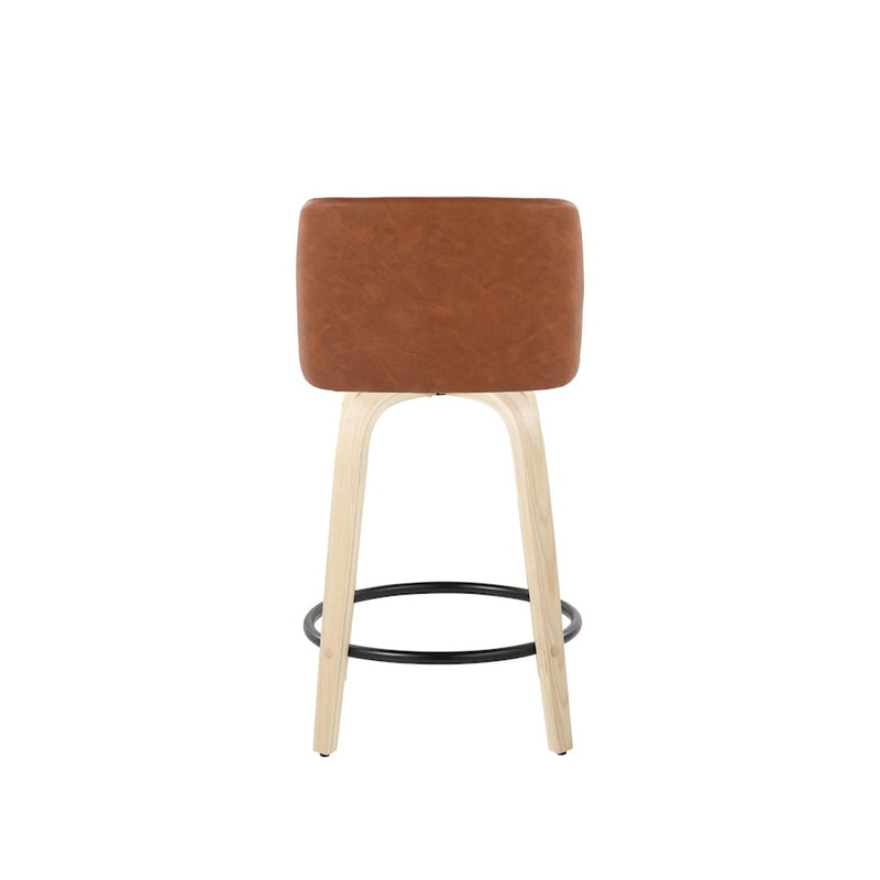 LumiSource Toriano 24" Counter Stool, Set/2, N/CAM/BK