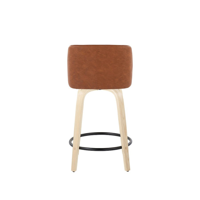 LumiSource Toriano 24" Counter Stool, Set/2, N/CAM/BK