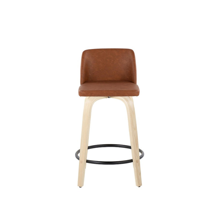 LumiSource Toriano 24" Counter Stool, Set/2, N/CAM/BK