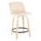 LumiSource Toriano 24" Rd Counter Stool, Set/2, N/CR/BK