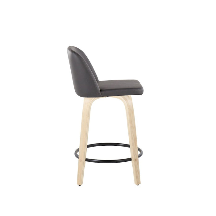 LumiSource Toriano 24" Rd Counter Stool, Set/2, N/GY/BK