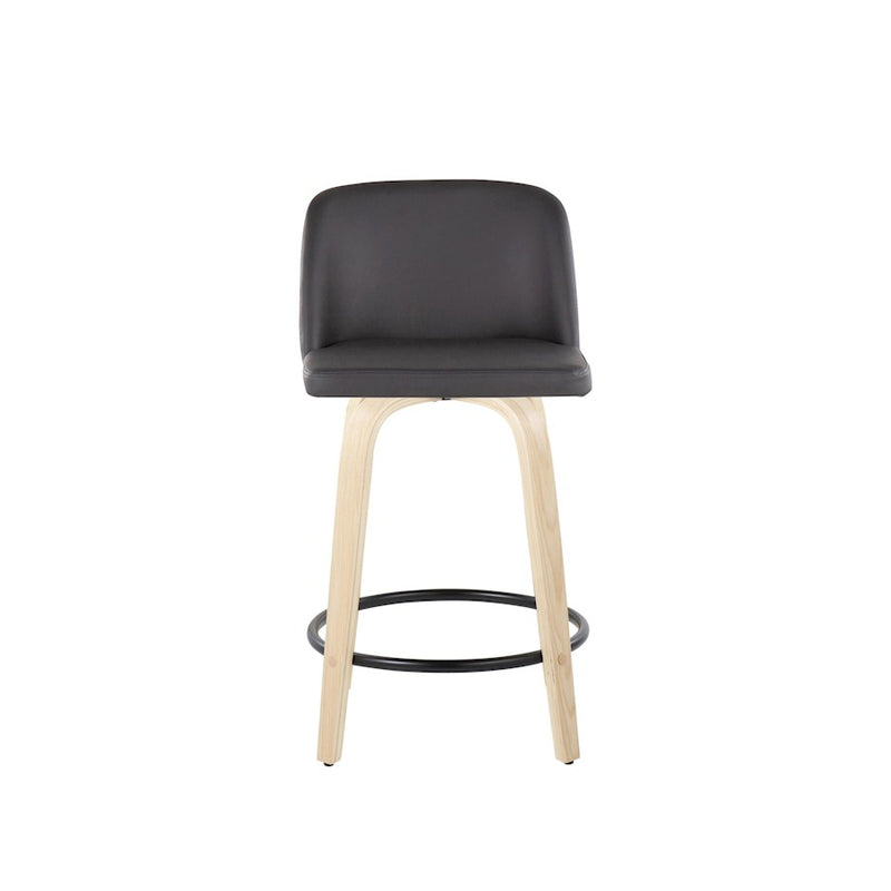LumiSource Toriano 24" Rd Counter Stool, Set/2, N/GY/BK
