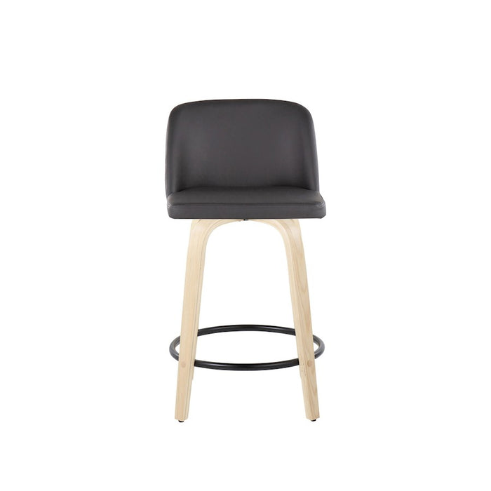 LumiSource Toriano 24" Rd Counter Stool, Set/2, N/GY/BK