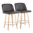 LumiSource Toriano 24" Rd Counter Stool, Set/2, N/GY/CH - B24-TRNOPU-GRTZR2NAGY2