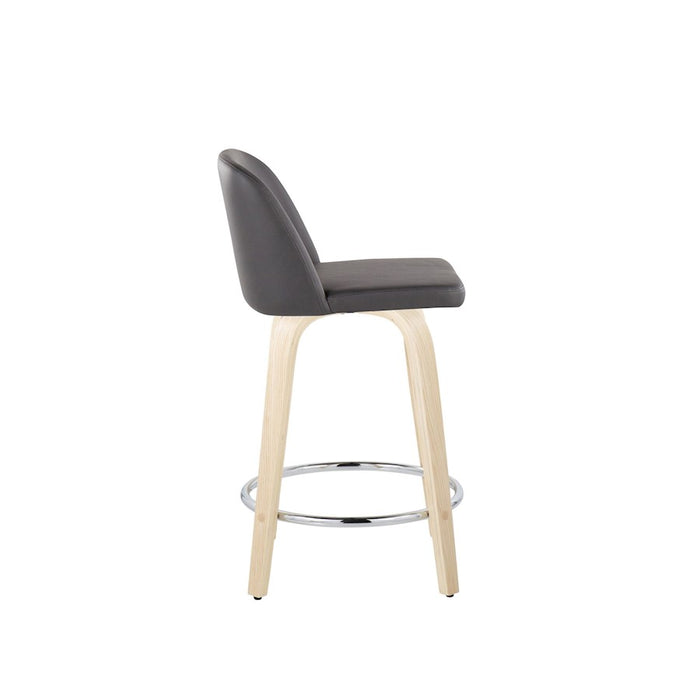LumiSource Toriano 24" Rd Counter Stool, Set/2, N/GY/CH